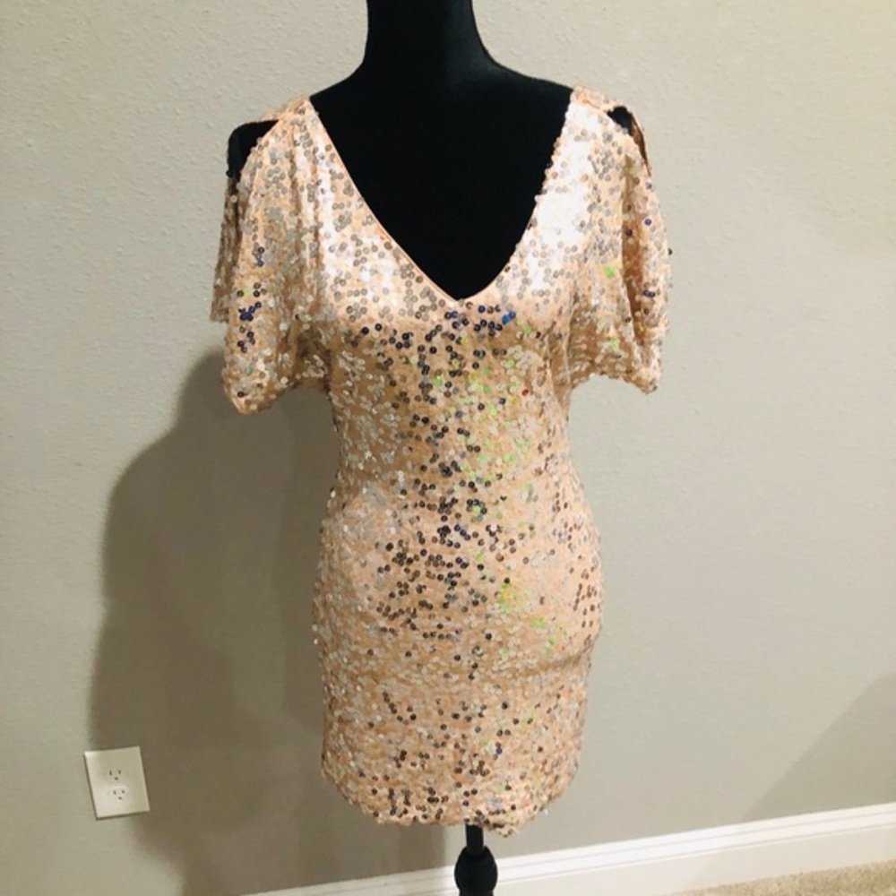 Deb Pink Sequin Party Dress